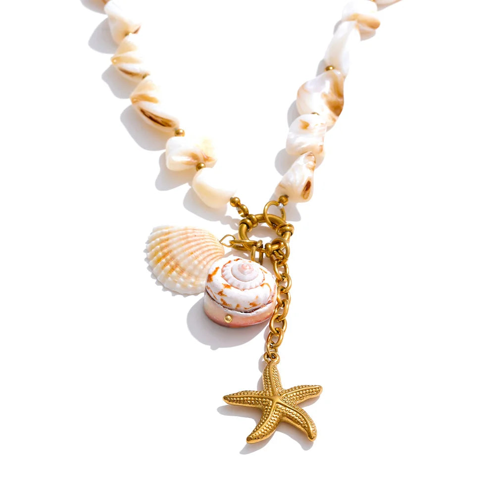 Shell Chain Conch Starfish Drop Necklace / Bracelet