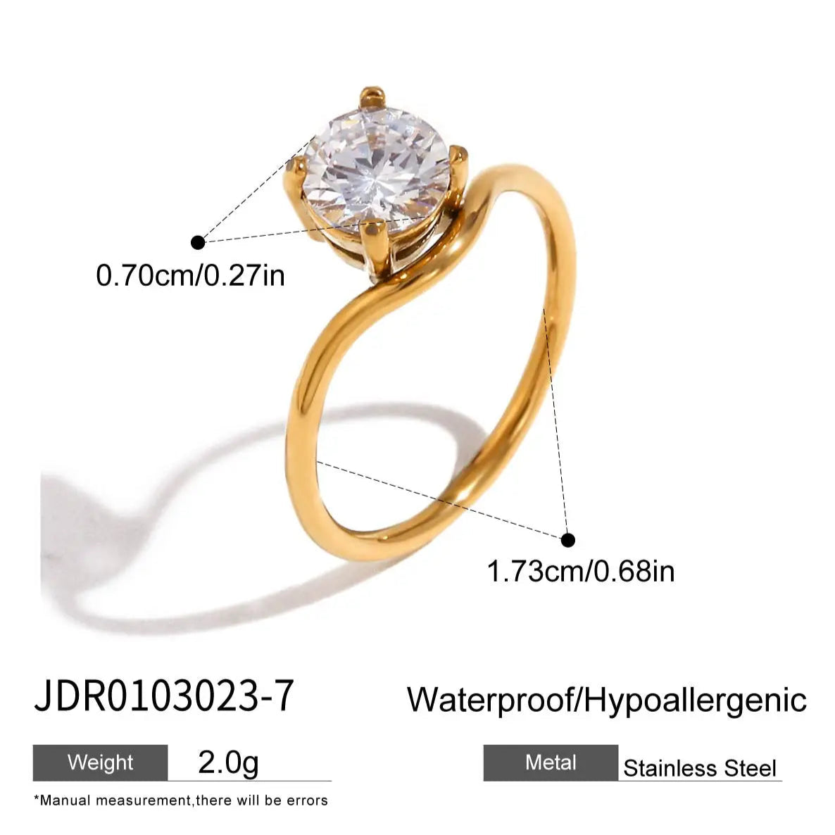 White Cubic Zirconia Thin Ring
