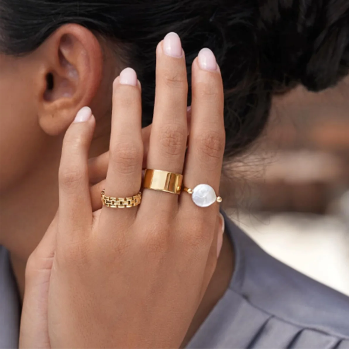 Freshwater Pearl U-shaped Ring