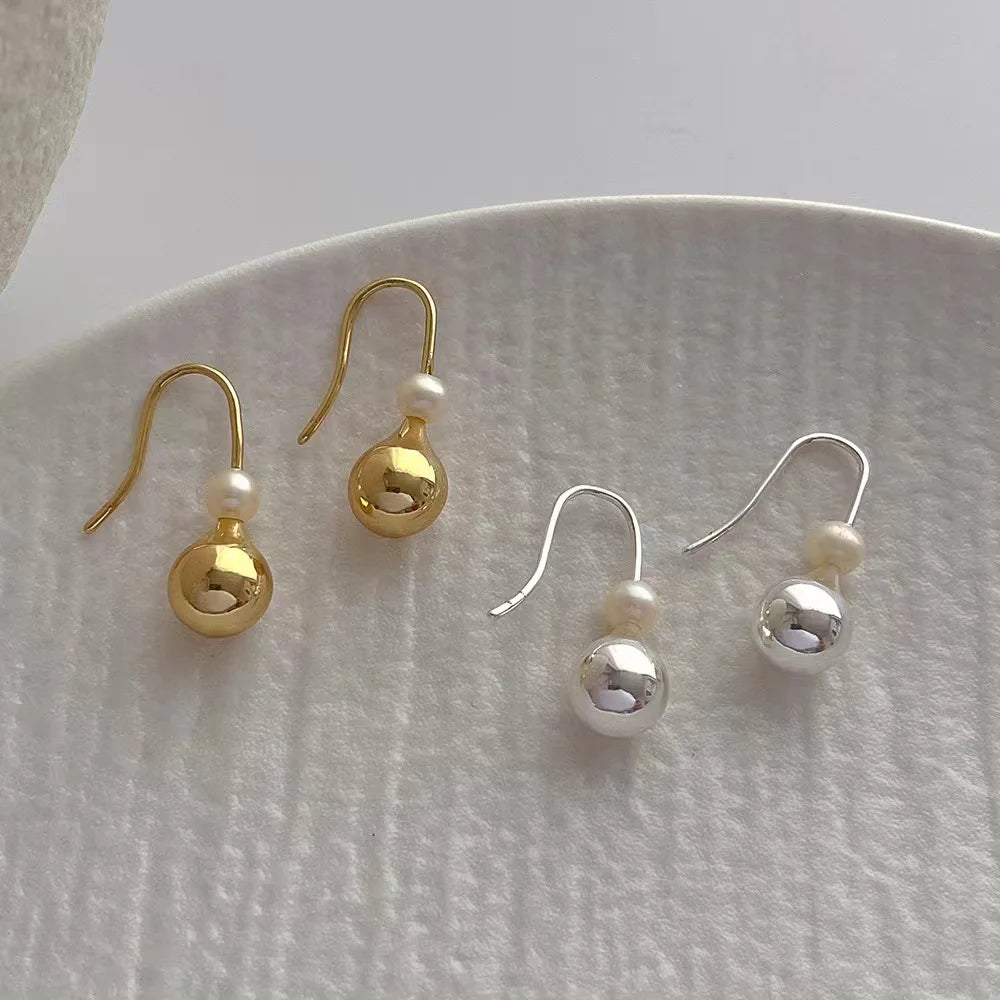 Water Drop Pearl Hook Earrings