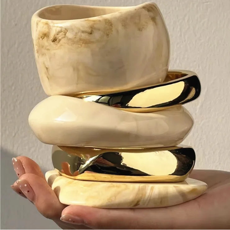 Wide Asymmetrical Resin Bracelet