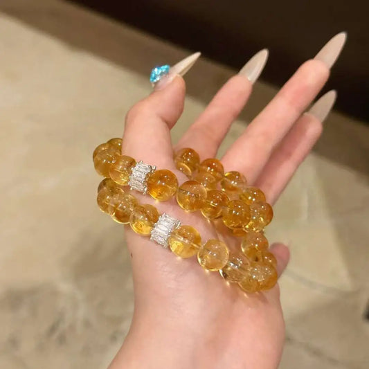 Natural Tashan Yellow  Crystal Bracelet