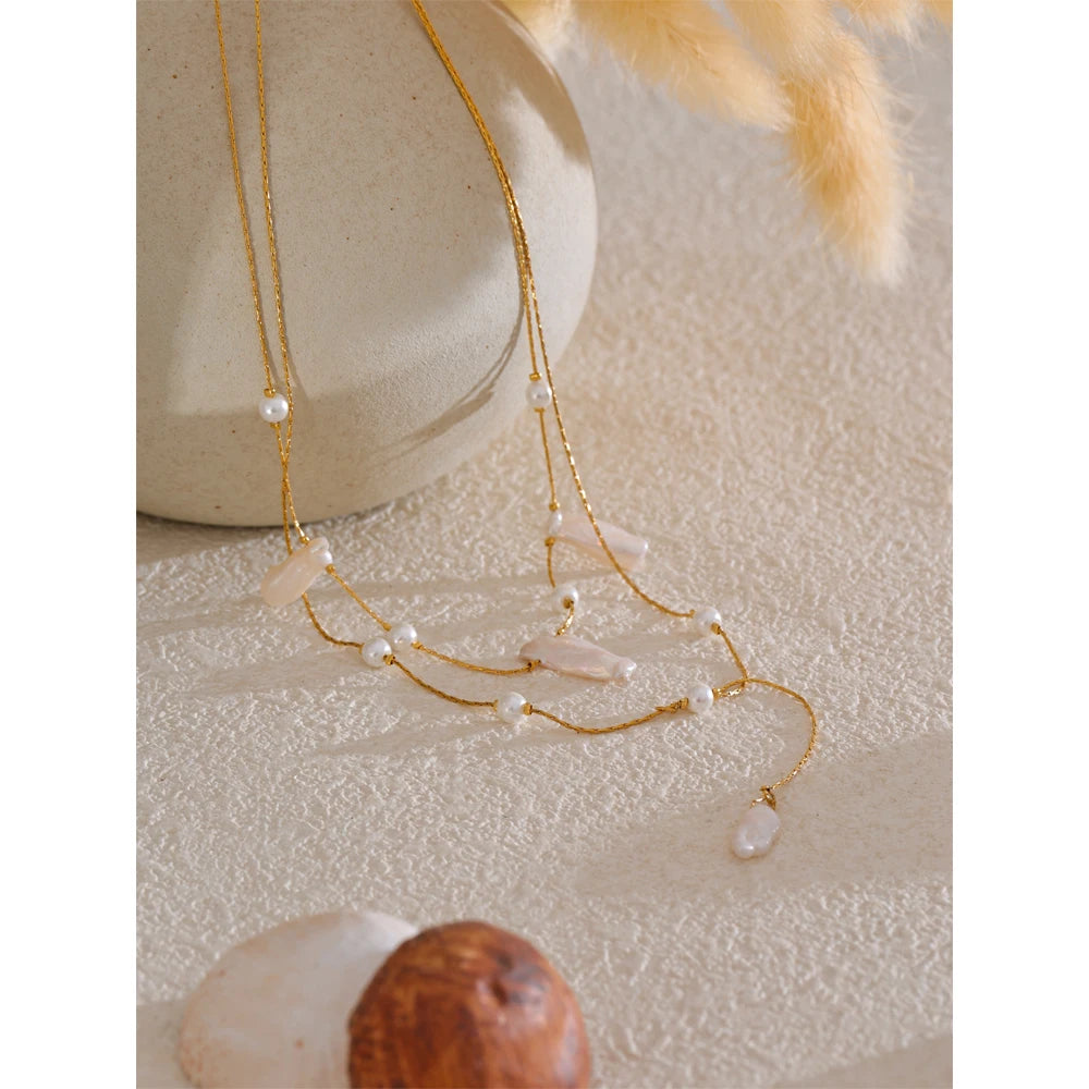 Baroque Pearls Double-Layer Necklace