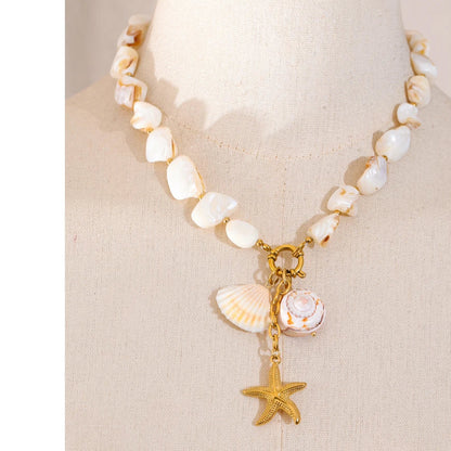 Shell Chain Conch Starfish Drop Necklace / Bracelet
