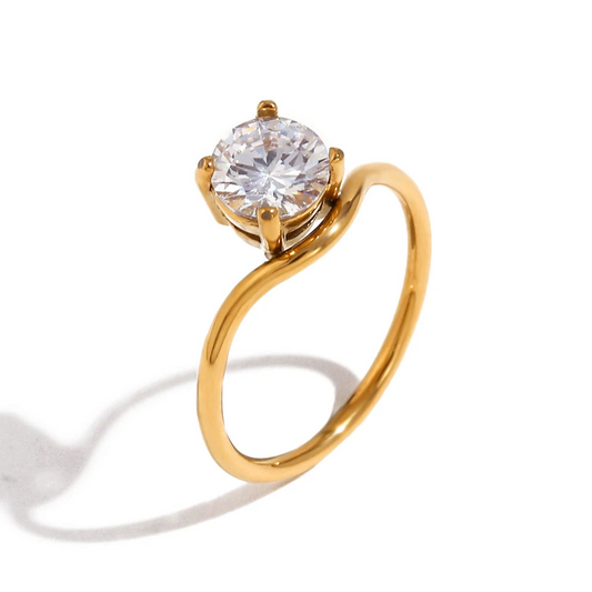 White Cubic Zirconia Thin Ring
