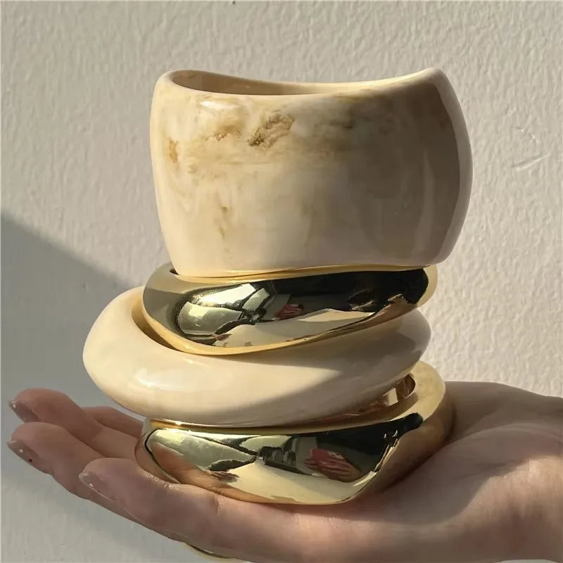 Wide Asymmetrical Resin Bracelet