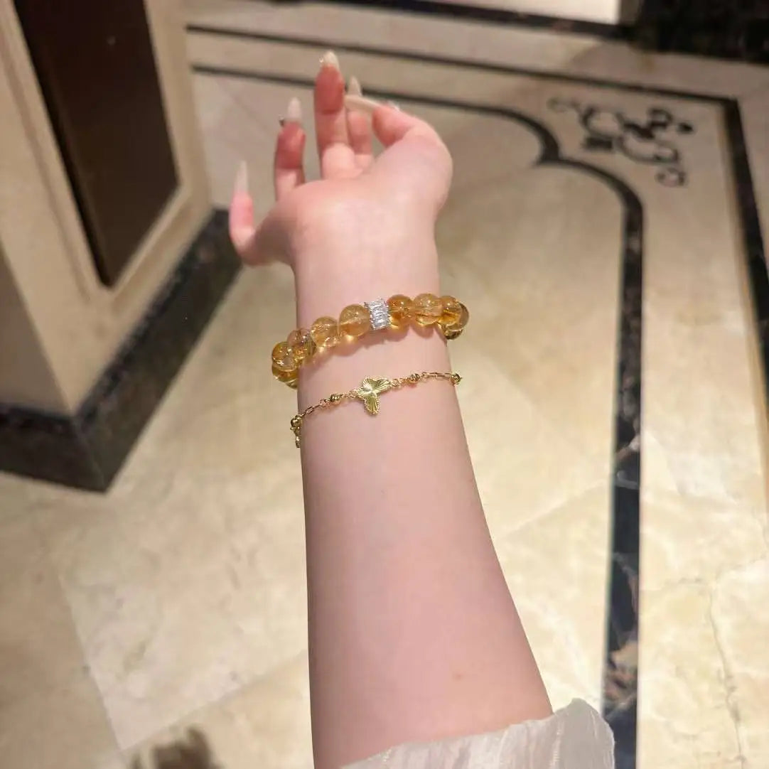 Natural Tashan Yellow  Crystal Bracelet