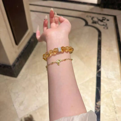 Natural Tashan Yellow  Crystal Bracelet