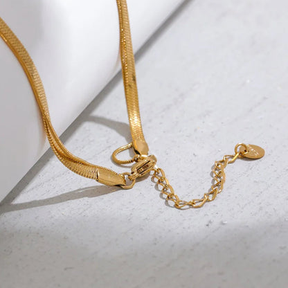 Double Snake Chain  Water Drop Pendant Necklace