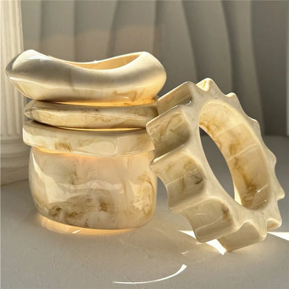 Wide Asymmetrical Resin Bracelet
