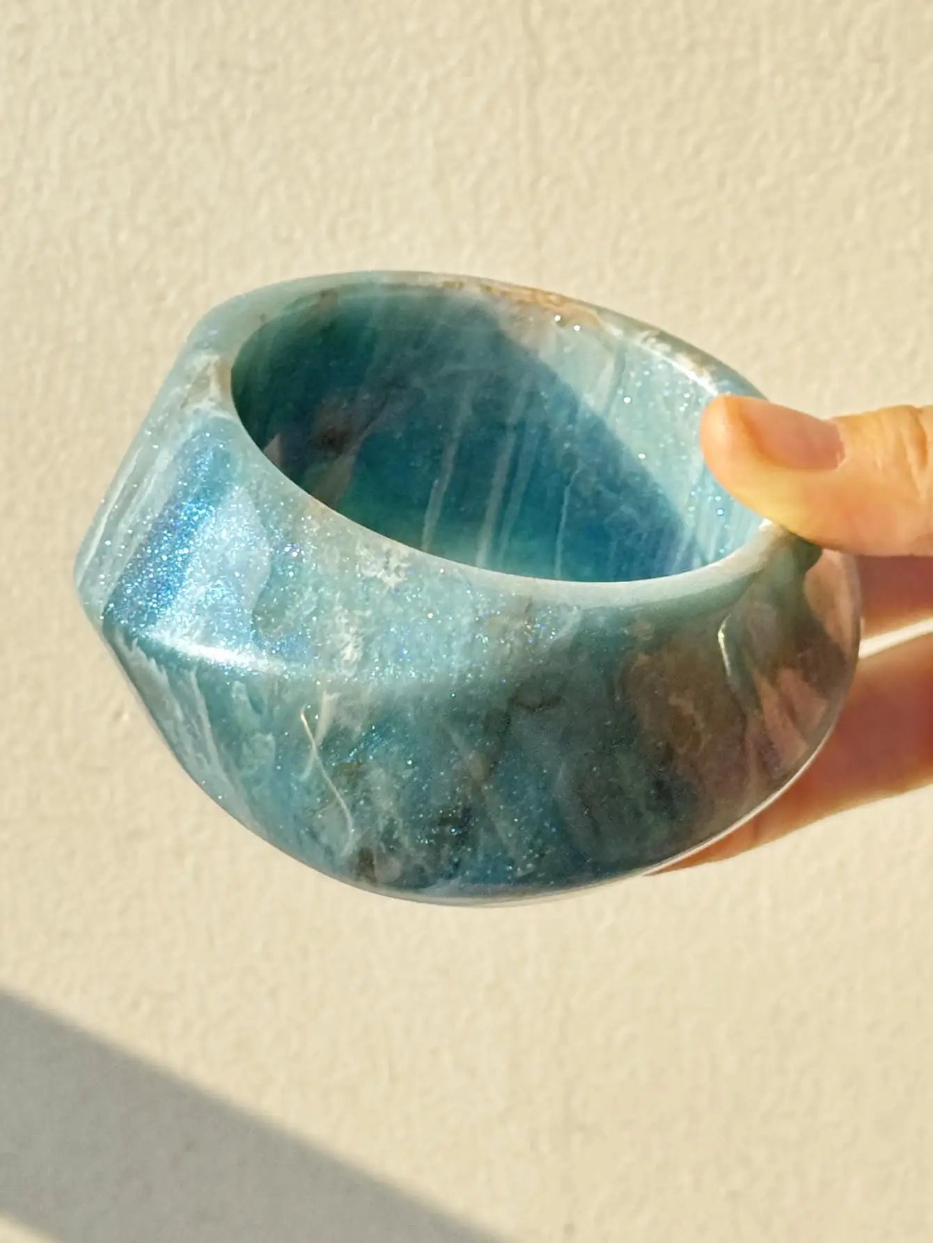 Wide Asymmetrical Resin Bracelet