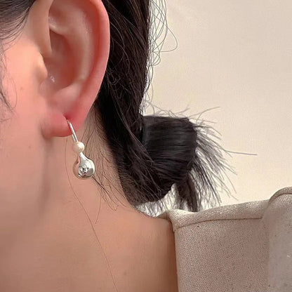 Water Drop Pearl Hook Earrings