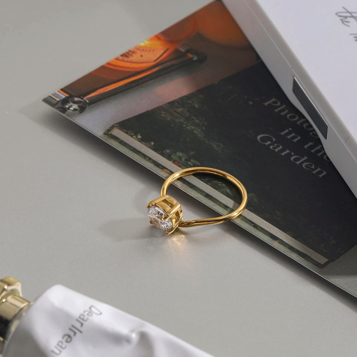 White Cubic Zirconia Thin Ring