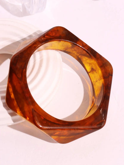 Wide Asymmetrical Resin Bracelet