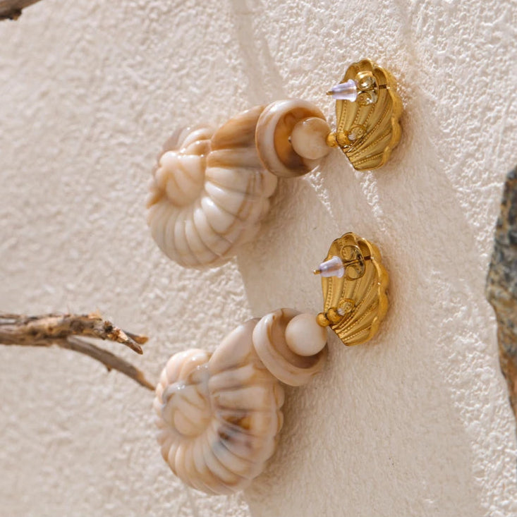 Shell Conch Drop Dangle Earrings