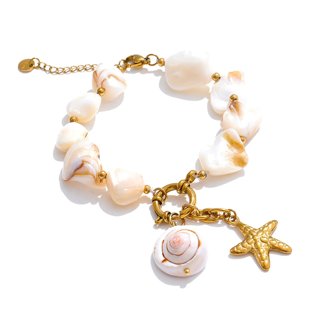 Shell Chain Conch Starfish Drop Necklace / Bracelet