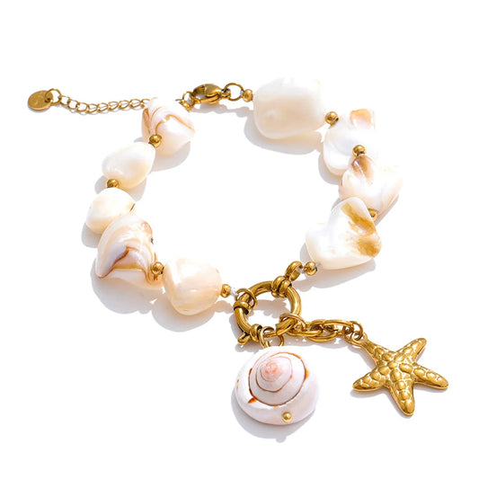 Shell Chain Conch Starfish Drop Necklace / Bracelet