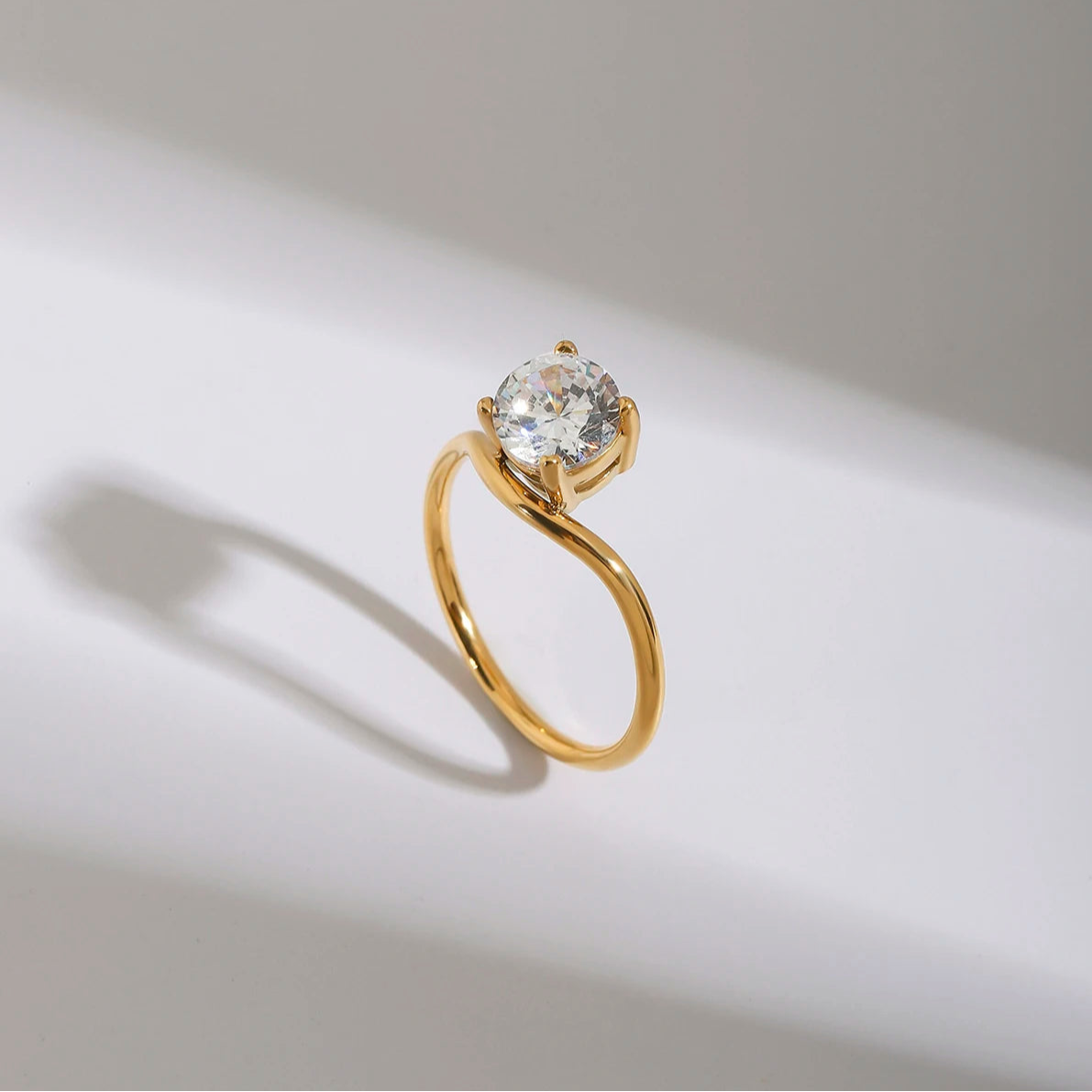 White Cubic Zirconia Thin Ring