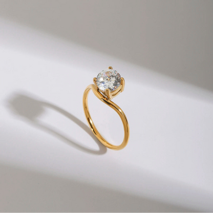 White Cubic Zirconia Thin Ring