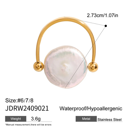 Freshwater Pearl  U-shaped Ring