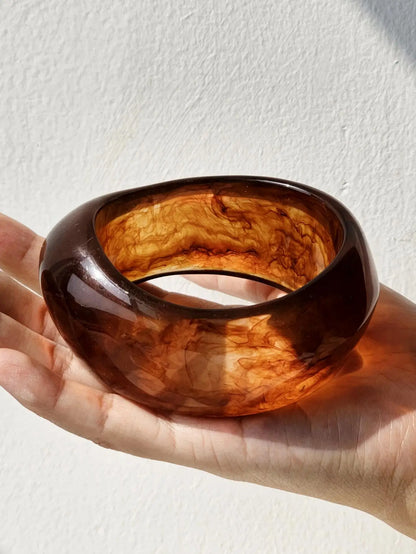 Wide Asymmetrical Resin Bracelet