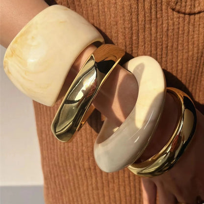 Wide Asymmetrical Resin Bracelet