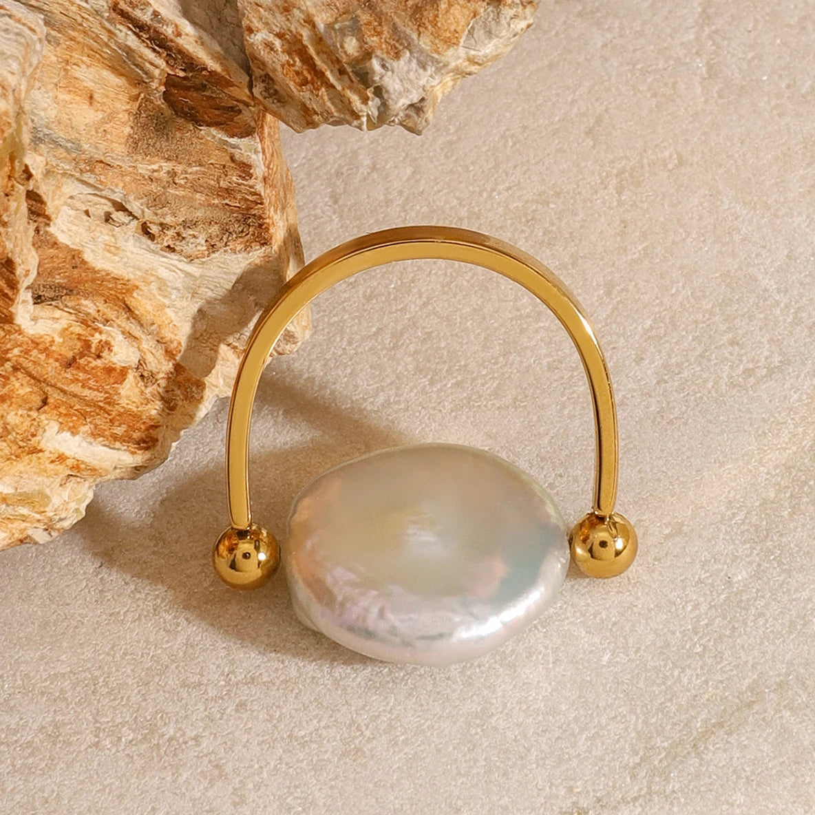 Freshwater Pearl  U-shaped Ring