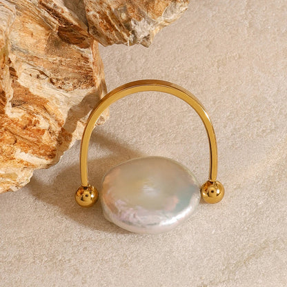 Freshwater Pearl  U-shaped Ring