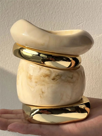 Wide Asymmetrical Resin Bracelet